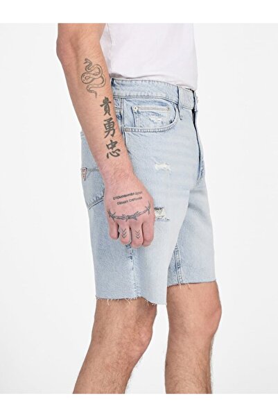 Guess Ανδρικό τζιν σορτς κανονικής εφαρμογής Wyatt