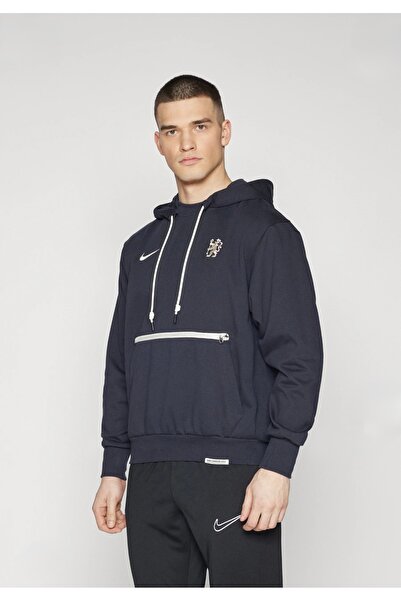 Nike Chelsea FC Pullover Hoodie Siyah Erkek Sweatshirt