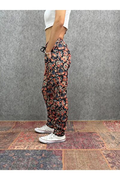 FıttingRoom Elastic Waist Pipe Leg Patterned Trousers