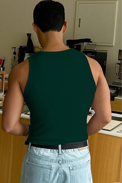 NO 601 Men's Petrol Green Slimfit Camisole Top Undershirt