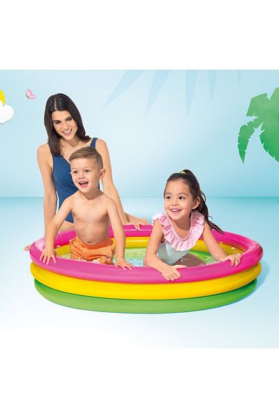 Intex مسبح للأطفال - تصميم غروب الشمس الصيفي المتوهج للأطفال 1.14 متر × 25 سم
