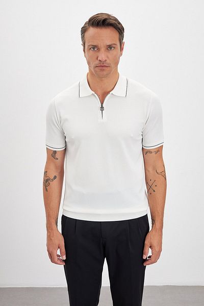 Paşahan Polo Neck Zippered Knitwear Men's T-Shirt