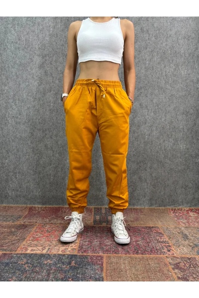 FıttingRoom Mustard Jogger with Elastic Waist and Legs