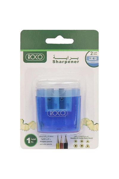Roco Pocket Sharpener – 2 Holes, Blue/Green