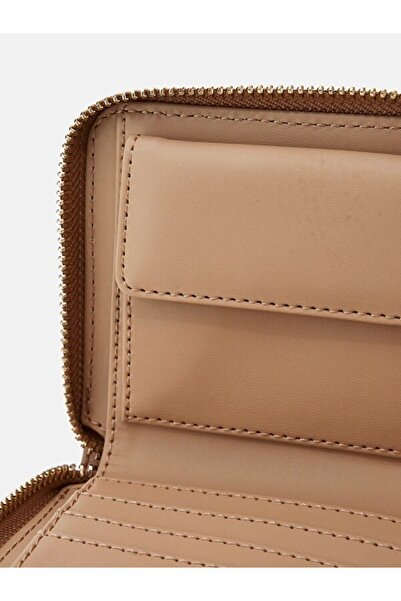 Guess GIULLY SLG SMALL ZIP AROUND Women's Beige Wallet SWQG8748137-BEI