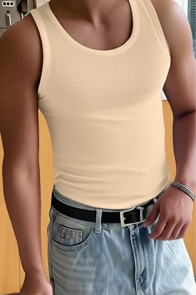 NO 601 Ανδρικό μπλουζάκι μπεζ Slimfit Camisole Top