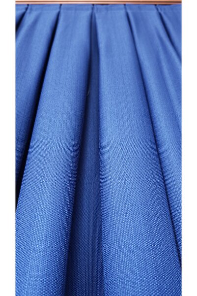 Yuka Linen Textured Navy Blue Panel Backdrop Curtain Luxury Heavy Weight Tek Wing 1/3 Tight Pleated Solid Color