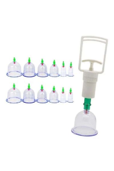 HOZRO Set 12 Ventuze HOZRO, pentru Masaj cu Pompa Vacuum, Tratament Terapeutic pentru Relaxare si Revitali