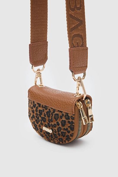 Honorius Adult Children Patterned Long Handle Wallet Crossbody Bag Leopard