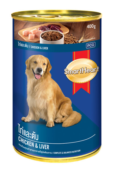 SmartHeart طعام الكلاب المعلب الرطب بالدجاج والكبد 400 جرام