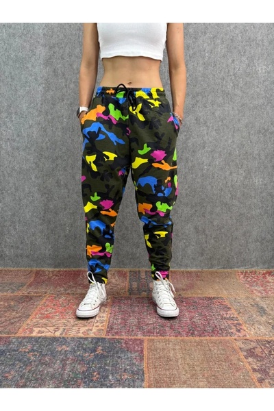 FıttingRoom Elastic Waist Carrot Patterned Trousers