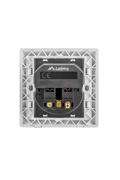 Lanberg Schuko wall socket 100V - 240V 16A, Lanberg 41442, with 2 USB ports 5V 2.1A, 86 x 86 x 45 mm