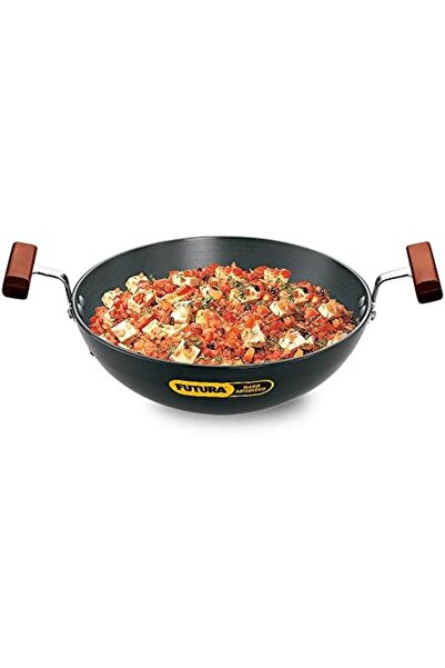 Hawkins Futura Hard-Anodized Deep Frying Pan (Kadhai), Rounded Base Without L...