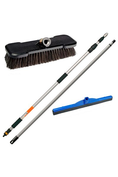 Ippa IPPA photovoltaic panel cleaning set – Natural brush, 2x telescopic handle, Made in Italy