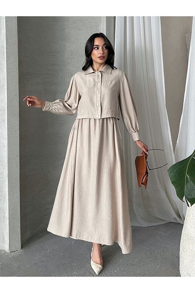 MD trend Women's Oversized Dress Bolero Double Suit