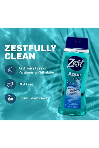Zest Aqua Hydrating Clean Nettoyant Hydratant Body Wash 532ml