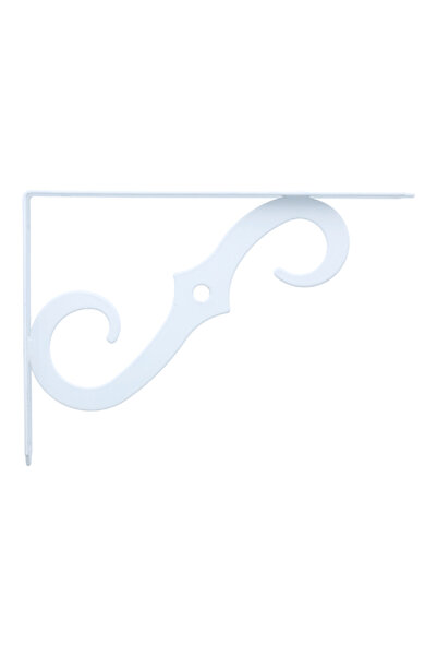 ACE Ornamental L-Shaped Durable and Elegant Metal Shelf Bracket White 10 x 7 Inch