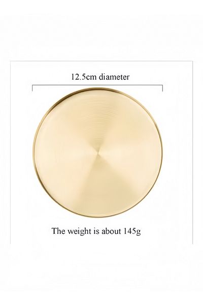 COOYA European - Style Golden Stainless Steel Circular Tray, Gold, 37.4x28.8x20.8cm