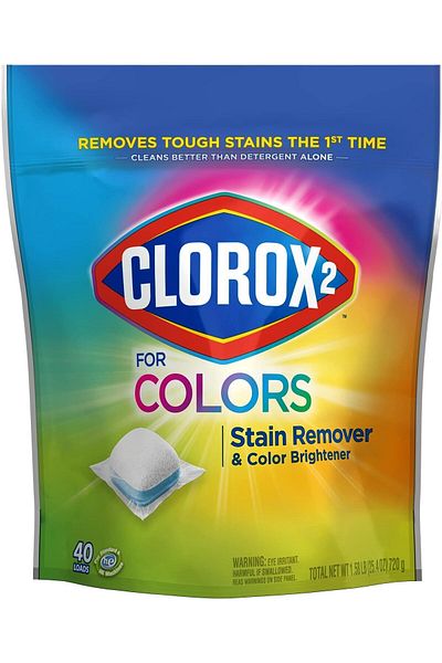 Clorox 2 for Colors Stain Remover and Color Brightener laundry Pods, 40 Count