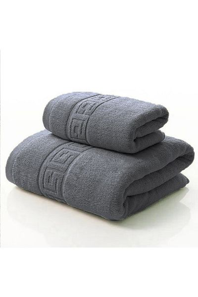 OEM Set 2 Bath Towels Premium Quality Cotton, 50X90 cm, 70x140 cm, Anthracite