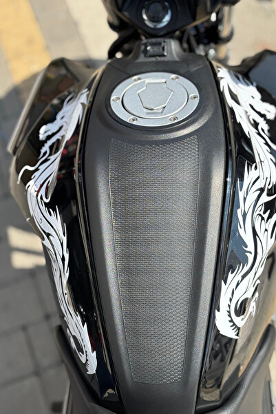 Banxtre Motorsiklet ve Motor için Beyaz Renk Universal Tüm Motorlara Uyumlu Ejder Sticker Seti (2'li)(40cm)