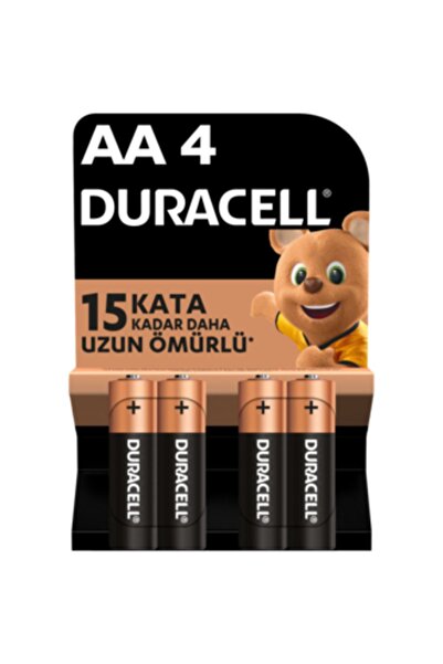 Duracell AA Alkalin Kalem Pil (4'lü paket) 1,5 V LR6/MN1500