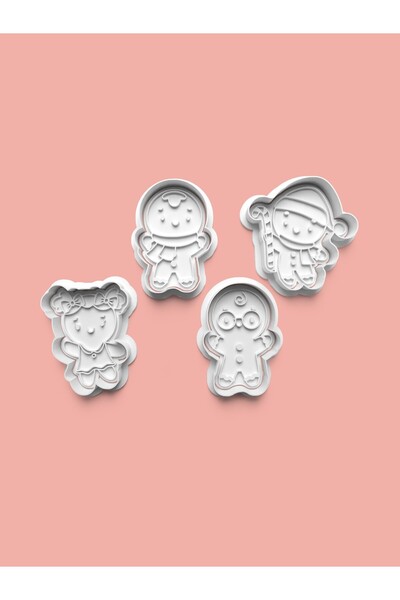 AKTASTORE قالب بسكويت على شكل رجل بالزنجبيل ومجموعة من 4 قوالب لعجينة السكر