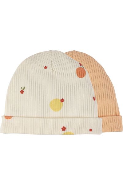 İdilbaby&Mamino İdi̇lbaby&Mamino Baby Girl 2-Pack Combed Cotton Hat