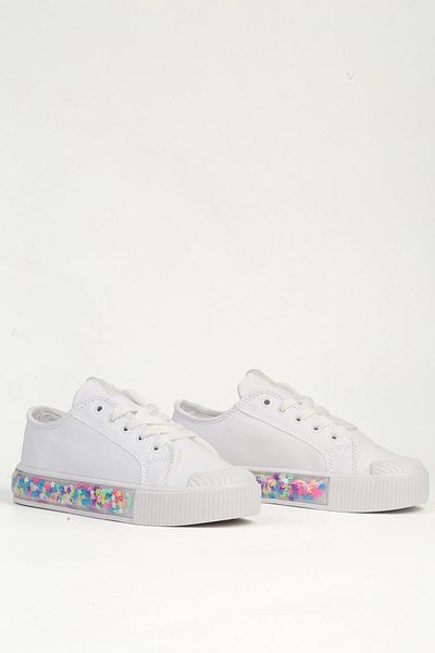 Benetton ® |   Candy Star White Girl's Sneaker Bn-32185