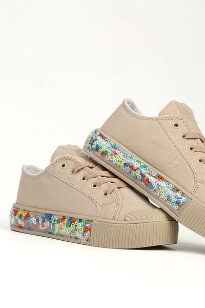 Benetton ® |   Candy Smile Beige Children's Sports Shoes Bn-32124