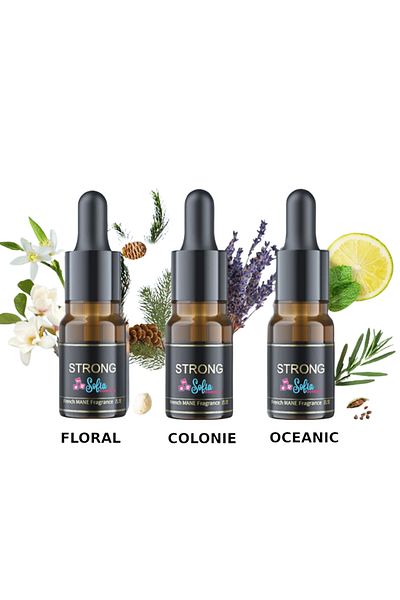 Sofia Concept Set of 3 Essential Oils for Car Diffuser, Floral, Cologne, Oceanic, 100% pure, 10 ml