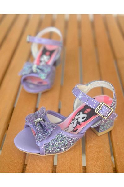 Surpie Shoes Pantofi cu toc Kuromi pentru copii, pantofi cu toc mic pentru copii, pantofi rochii de seara pentru copii