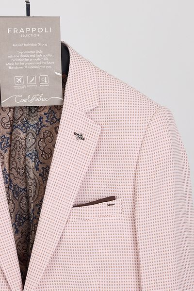 Frappoli Ανδρικό αθλητικό μπλέιζερ με κρεμ Slim Fit μονό γιακά Vrd
