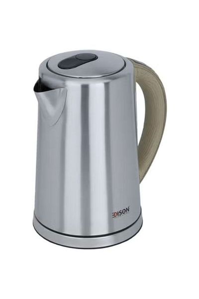Edison 1.7L 2100W Light Wood Handle Stainless Steel Kettle