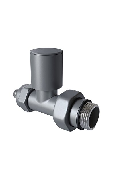 Radiva Radyatör Vanası 12 Antrasit Düz Pex (Metal Volanlı 16*2mm Boru Bağl. R...