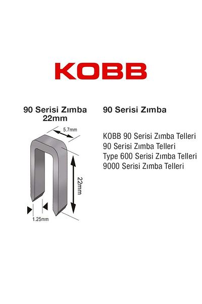 NEZADE STORE Kobb Kbz9022 22 mm 2500 Pieces U Staples
