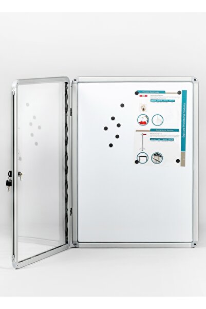 DURAK REKLAM Mıknatıs Zeminli Kilitli İlan Panosu 92x128