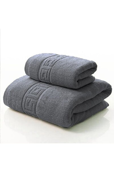 OEM Set 2 Prosoape de baie Bumbac calitate Premium, 50X90 cm, 70x140 cm, Antracit