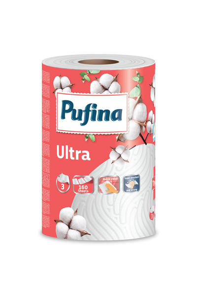 PUFINA Prosop de bucatarie Pufina Ultra, 3 straturi, 160 foi