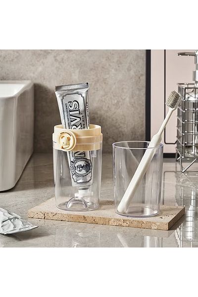 COOYA كوب غسول الفم للسفر، منظم فرشاة الأسنان ومعجون الأسنان، مقاوم للماء والغبار، مناسب للسفر