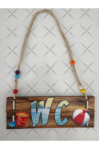 Ahşap Wc Tuvalet Kapı Duvar Tabelası Ahşap