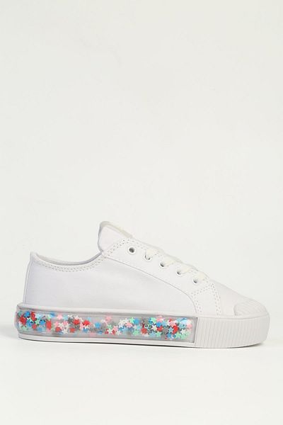 Benetton ® |   Candy Star White Children's Sports Shoes Bn-32122