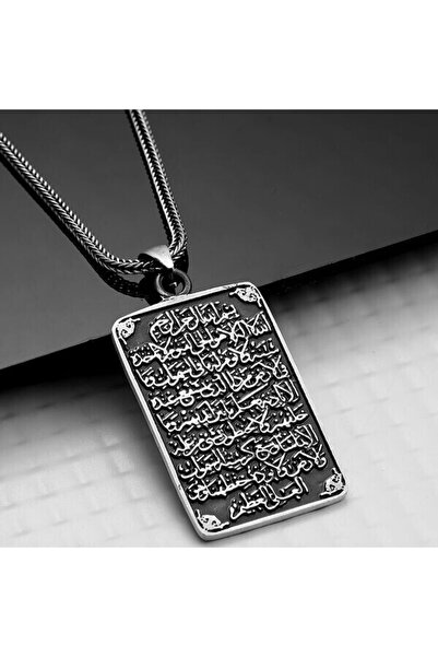 shop Ayetel Kursi Muskalık Cevşen 925 Ayar Gümüş Erkek Kolye