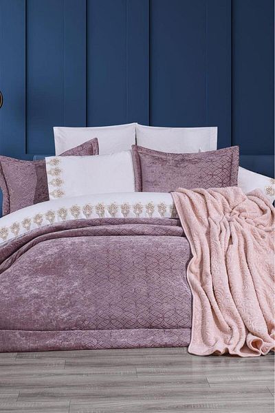 Çeyiz Diyarı Opal 10 Piece Blanket Dowry Set Dusty Rose