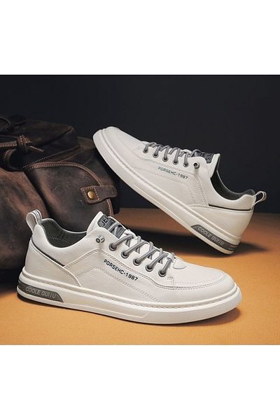 AyShop Men's Korean Style Trend Casual Leather Shoes