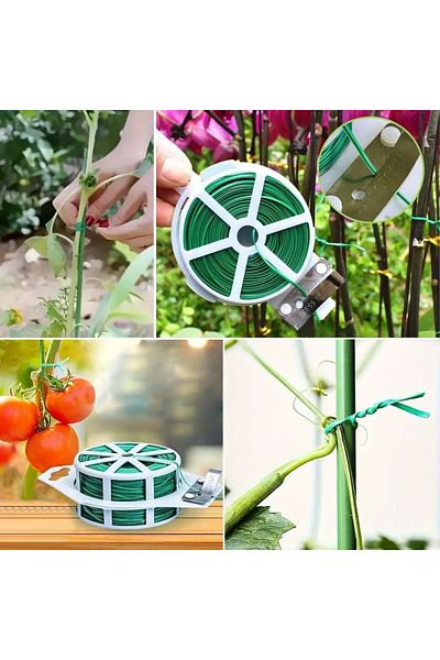 libescarf 50 Meters Self Cutter Blade Plant Pot Cable Fixing Wire (K0)