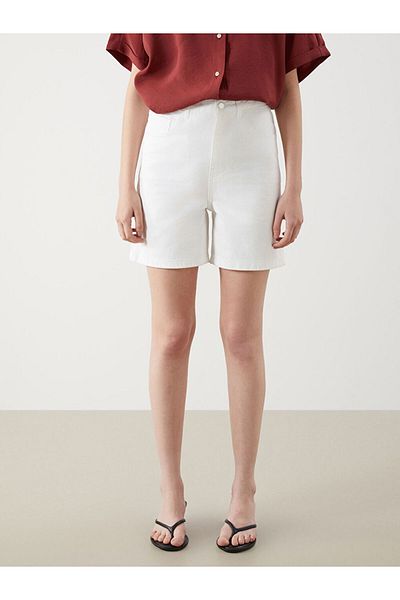 LC Waikiki Jeans Beige Bermuda Fit Women's Jean Shorts
