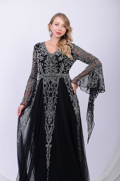 GATSBYLADY LONDON Aaya Flare Sleeve Maxi In Black