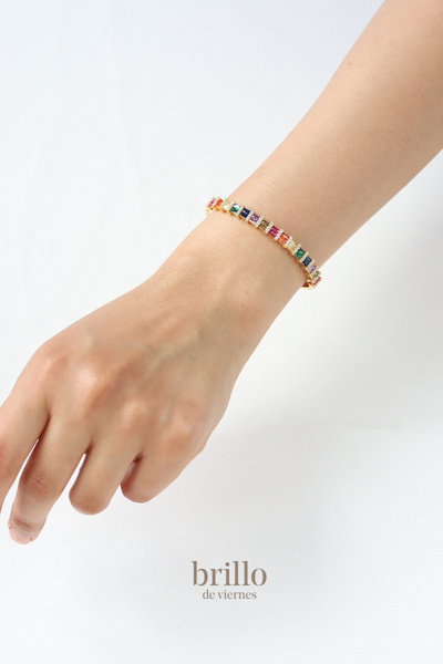 Brillo Colorful Zircon Stone Steel Shackle