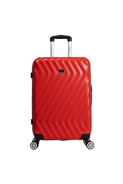 aventor Av104 Medium Trolley, 67x43x25 Cm, Checked Luggage, 100% Abs, 4 Double 360° Wheels, Red